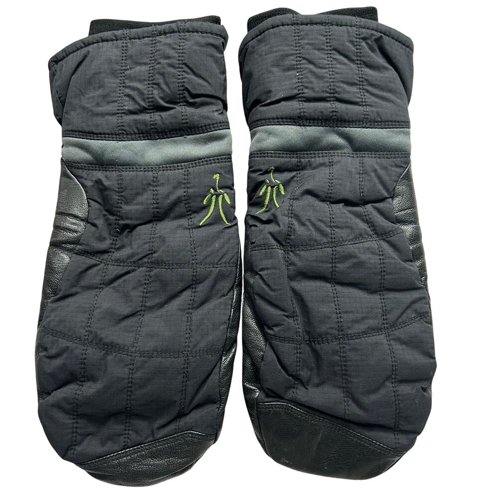 Ibex Merino Wool Insulated Leather Winter Mittens Black Outdoor Ski Gorpcore
